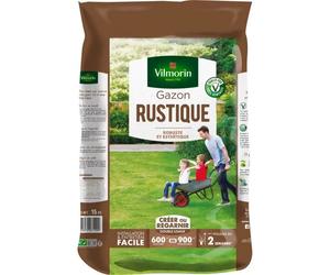 Vilmorin - Semences de gazon rustique - 15 kg - Pour semer jusqu'à 600 m² ou regarnir 900 m²