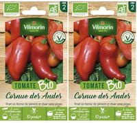 VILMORIN Tomate cornue des Andes bio Vilmorin série 2 (Lot de 2)