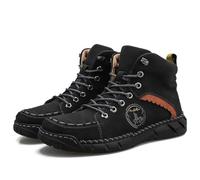 Vilobel Men Non Slip on Shoes, Vilobel Mens Safety Toe Work Boots, Lightweight Non-Slip Boots, Ankle Protection (Black,50)