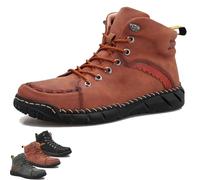 Vilobel Men Non Slip on Shoes, Vilobel Mens Slip on Shoes, Mens Work Boots, Men's Orthopedic Safety Work Shoes Protective (Red,11.5(US))