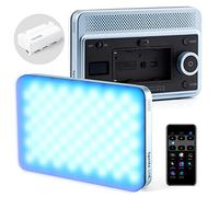 VILTROX 15C Lampe vidéo LED RVB avec contrôle APP Panneau Lumineux de caméra 0-360 Couleur CRI95 + 2800-6800K, 26 scènes Lumineuses avec Batterie NP-F550 pour caméscope DSLR Youtube Vlog