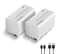 VILTROX 2-Pack NP-F750 Batterie de Rechange Remplacement 2 pièces Battery pour Sony NP-F970 F960 F950 F770 F750 F570 F550 Compatible Godox Neewer caméscope/Moniteur/caméra