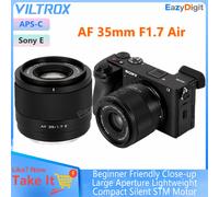 VILTROX AF 35mm F1.7 Air E APS-C Grande Ouverture Auto Focus Lentille pour Sony E Léger STM moteur Débutant Amical Gros plan AF 35mm F1.7 Air