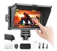VILTROX DC-A1 Moniteur de Terrain pour Caméra Ecran Tactile,Externe Camera Monitor 2800Nits Haute Luminosité 7 Pouces 1920x1080 3D LUT avec Ventilateur,Batterie,Pare-Soleil pour Sony Canon Nikon Fuji