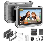 VILTROX DC-X2 DCX2 Camera Moniteur Externe Rig Cage 4K pour Caméra Moniteur HD 6 Pouces 2000Nit Caméra HDMI,Full HD 1920x1080 IPS,3D LUT avec Batterie,Pare-Soleil pour DSLR Sony Canon Nikon