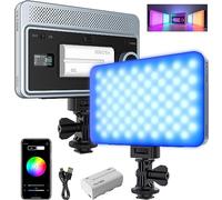 VILTROX Sprite 15C Panneau LED Photo Lumiere Portable rvb Lampe vidéo RGB Video Light 2800-6800K avec Connexion Cold Shoe,Batterie Externe,CRI95+ pour caméra DSLR,Streaming,Youtube,Tiktok