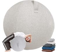 Vilypon Ballon Grossesse Swiss Ball Siege Ballon Bureau 65/75 cm Chaise Ballon pour Ballon Fitness/Yoga Ball/Ballon Gym/Ballon Pilates avec Housse de Protection antidérapante (55CM,Beige-Blanc)