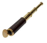 Vimal Nautical Télescope 10 X en laiton poli avec revêtement en cuir Marron doré 35,6 cm