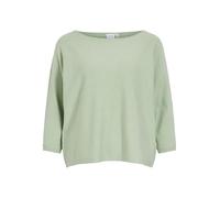 Vimalu Top Noos Boatneck à Manches 3/4 en Tricot, Vert fumé, M