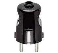 Vimar 00231 Fiche 2P+T 16 A 250 V~, standards allemand et français, sortie axiale du câble, noir