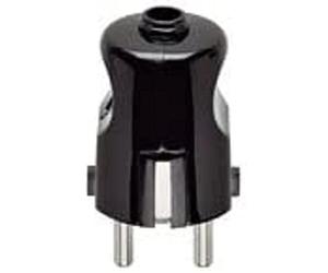 Vimar 00231 Fiche 2P+T 16 A 250 V~, standards allemand et français, sortie axiale du câble, noir