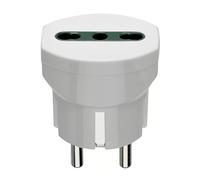 Vimar 00301.B Adaptateur Triple Allemand/Français Biphasé Bivalente 10/16A Blanc