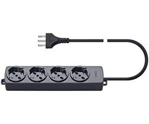 Vimar 01292.Cc Prise multiple avec 4 prises universelles, câble 2 mètres, noir, 12,8 x 28,6 x 4,8 cm, 620 grammes