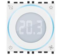 Vimar 02974.B Thermostat IoT à roulettes, Compatible avec Alexa, Google Home et IFTTT, rétroéclairage réglable, entrée de capteur Externe, à compléter avec plaques Eikon, Arké, Plana, Idea