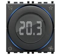 Vimar 02974 Thermostat IoT à molette Compatible avec Alexa, Google Home et IFTTT, rétroéclairage réglable, entrée capteur Externe, à compléter avec plaques Eikon, Arké, Plana, Idea