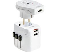 Vimar 0A32303B Adaptateur de Voyage Universel 100-250V, 3 Types de fiche pour Prises STD GB, USA, AUS, Chine et Adaptateur supplémentaire STD DE/FR, Alimentation USB 12W 3 Sorties USB Type A, Blanc
