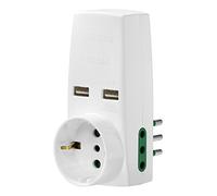 Vimar 0P00332.B Adaptateur S11, 2P11, P30, Deux USB, Blanc
