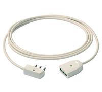 Vimar 0P32389.B Câble rallonge 3G1 et fiche plate, 5 m, blanc