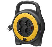 Vimar 0P32702 Enrouleur de câble 10 A 4 Sorties universelles, avec Interrupteur de Protection, 5 mètres, Multicolore