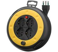 Vimar 0P32713 Enrouleur de câble 4 m avec 4 prises universelles à norme italienne sûre, fiche 16 A (grande) et disjoncteur thermique de protection en cas de surcharge