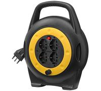 Vimar 0P32714 Enrouleur de câble 10 m avec 4 prises universelles à norme italienne sûre, fiche 16 A (grande) et disjoncteur thermique de protection en cas de surcharge