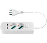 Vimar 0R00625CCB Prise Mobile Multipla 2P-T 10 A 250 V Avec 2 USB 1,5MT