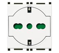 Vimar 0R14211 Plana Prise SICURY 2P+T 16 A 250 V~ universel standard italien P40 filaire, blanc - 2 modules