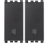 VIMAR 0R19000 Interrupteur 1P série Arké, 10 AX 250 V illuminable, bouton remplaçable, max 100 W pour lampes avec alimentation intégrée (IEC 60669-1:2017), gris (Lot de 2)