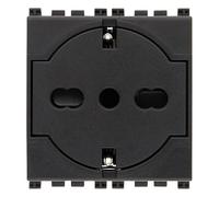 Vimar 0R19211 Arké Prise SICURY 2P+T 16 A 250 V~ universel standard italien P40 à fil, gris - 2 modules