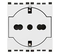 Vimar 0R19211.B Arké Prise SICURY 2P+T 16 A 250 V~ universel standard italien P40 à fil, blanc - 2 modules