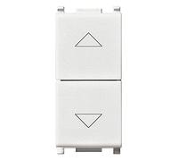 Vimar 14060 Commutateur 2P 10 AX 250 V~ (6 bornes), double touche, avec flèches directionnelles et arrêt central, maxi 100 W pour lampes autoballastées (CEI 60669-1:2017), série Plana, blanc