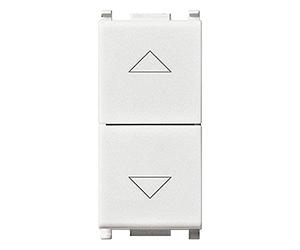 Vimar 14060 Commutateur 2P 10 AX 250 V~ (6 bornes), double touche, avec flèches directionnelles et arrêt central, maxi 100 W pour lampes autoballastées (CEI 60669-1:2017), série Plana, blanc