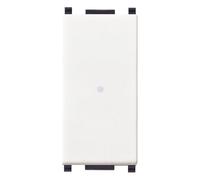 Vimar 14100 Plana Interrupteur 1P 10 AX 250 V~ axial luminable, bouton remplaçable, blanc Max 100 W pour lampes avec alimentation intégrée (IEC 60669-1:2017)