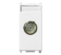 Vimar 14318 Prise coaxiale avec connecteur femelle type F, pour fréquences jusqu'à 2400 MHz, pour le raccordement des appareils, utiliser le connecteur coaxial mâle type F 01654, blanc