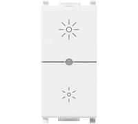 Vimar 14595 Variateur électronique Wi-Fi, technologie Bluetooth et Zigbee, 1 entrée pour poussoir extérieur servant, fonctionnement dimmer off, localisation dans l'obscurité