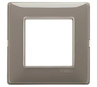 Vimar 14642.40 Plana Plaque 2 modules, technopolymère, Reflex cendre