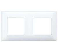 Vimar 14643.01 Plana Plaque 4 modules (2+2 entraxe 71 mm), technopolymère, blanc