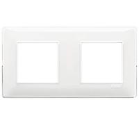Vimar 14643.41 Plana Plaque 4 modules (2+2 entraxe 71 mm), technopolymère, Reflex neige