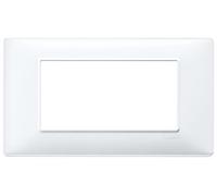 Vimar 14654.01 Plana Plaque 4 modules, technopolymère, blanc