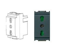 VIMAR 16203 Bi-Prise Secury Standard Ita 2 P+T 16 A P17/11 Gris Série Idée