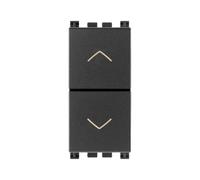 Vimar 19060 Commutateur 2P 10 AX 250 V~ (6 bornes), double touche, avec flèches directionnelles et arrêt central, maxi 100 W pour lampes autoballastées (CEI 60669-1:2017), série Arké, gris