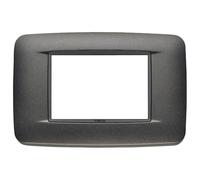 VIMAR 20683.15 Eikon Plaque Ronde 3 modules, en métal Peint Brillant et Cadre Gris, Anthracite Mat