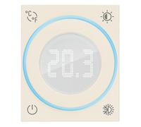 Vimar 30440.C Thermostat à molette Linea avec Sortie Relais, rétroéclairage avec réglage d'intensité, à compléter avec plaques de la série Linea, Chanvre, 2 modules