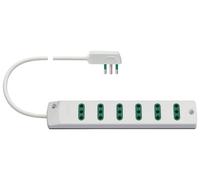VIMAR Fp00402.C.B Prise mobile multiple avec 6 sorties Safe Standard Italien P11, 1,5 M Cable, fiche plate 2P+T 10, norme italienne, blanc