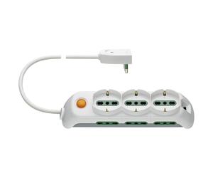 Vimar FP00531.C.B Multiprise avec Interrupteur Lumineux, 3 Prises universelles, 6 Prises