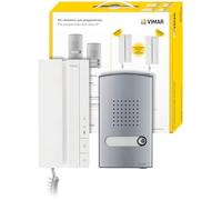 Vimar K40540.E Kit Interphone Un Usager 2 Fils avec: 1 Unité Électronique Audio, 1 Platine de Rue Audio à 1 Bouton, 1 Interphone Voxie avec 2 Boutons, 1 Alimentation