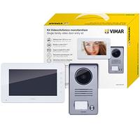 VIMAR K40910 Kit portier-Vidéo pour Pose en Saillie comprenant: poste vidéo de couleur LCD 7in mains libres avec clavier capacitif, Platine Audio/Vidéo avec 1 Bouton et Cadre Parapluie, Alimentation