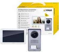 Vimar K40915 Kit interphone vidéo écran tactile monofamilial avec alimentation multiprise, gris la plaque extérieure/blanc