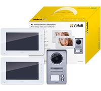 VIMAR K40991 Kit portier-vidéo en saillie Contenant 2 portiers-vidéo Couleurs LCD 7'' Mains Libres 1024x600, Platine Audio-vidéo, alimentations avec fiches EU,UK,US,AUS