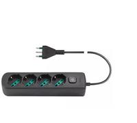 Vimar Multipresa 4 prises universelles + interrupteur S17+ noir - 0R00641.CC